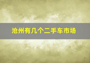 沧州有几个二手车市场