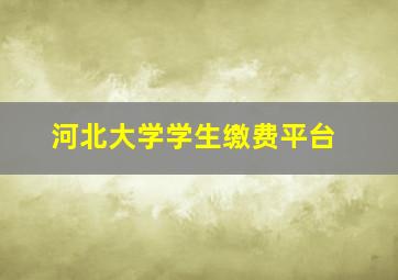 河北大学学生缴费平台