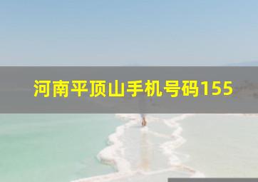 河南平顶山手机号码155