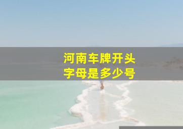 河南车牌开头字母是多少号