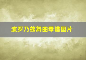 波罗乃兹舞曲琴谱图片