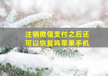 注销微信支付之后还可以恢复吗苹果手机