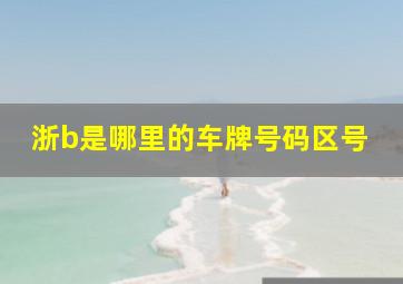 浙b是哪里的车牌号码区号