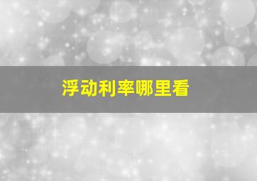 浮动利率哪里看