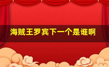 海贼王罗宾下一个是谁啊