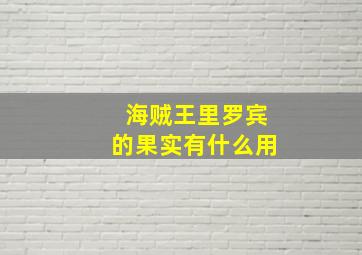 海贼王里罗宾的果实有什么用