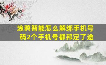 涂鸦智能怎么解绑手机号码2个手机号都邦定了途