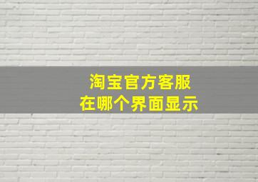 淘宝官方客服在哪个界面显示