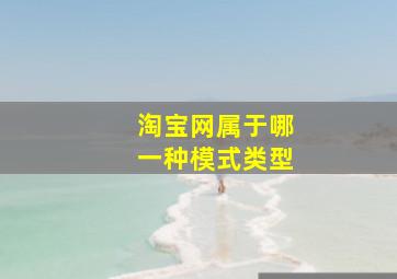 淘宝网属于哪一种模式类型