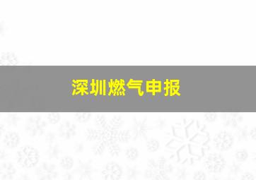 深圳燃气申报