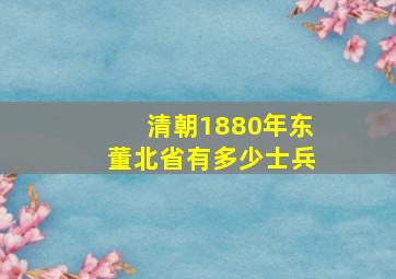 清朝1880年东董北省有多少士兵