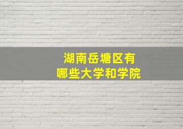 湖南岳塘区有哪些大学和学院