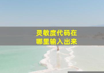 灵敏度代码在哪里输入出来