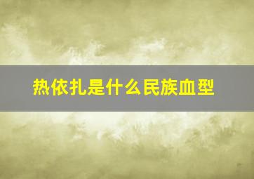 热依扎是什么民族血型