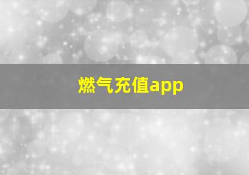 燃气充值app