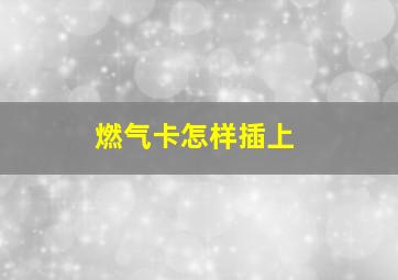 燃气卡怎样插上