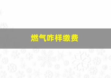 燃气咋样缴费