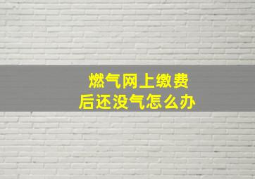 燃气网上缴费后还没气怎么办