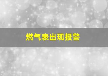 燃气表出现报警