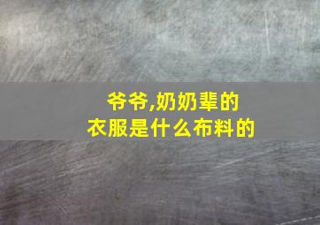 爷爷,奶奶辈的衣服是什么布料的