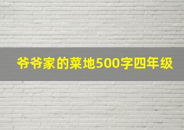 爷爷家的菜地500字四年级