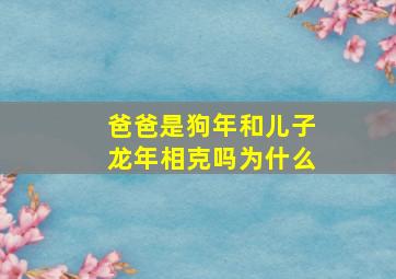 爸爸是狗年和儿子龙年相克吗为什么