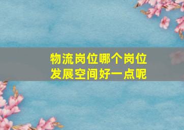 物流岗位哪个岗位发展空间好一点呢