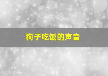 狗子吃饭的声音