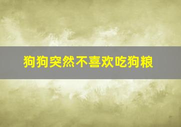 狗狗突然不喜欢吃狗粮