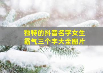 独特的抖音名字女生霸气三个字大全图片