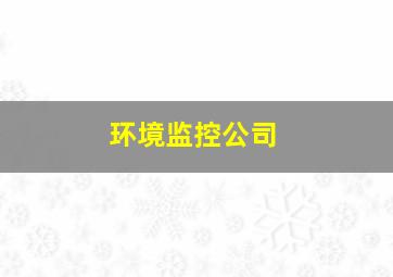 环境监控公司