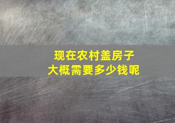 现在农村盖房子大概需要多少钱呢