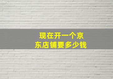 现在开一个京东店铺要多少钱