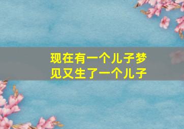 现在有一个儿子梦见又生了一个儿子