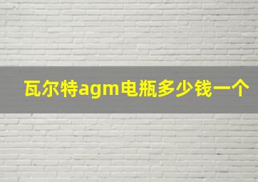 瓦尔特agm电瓶多少钱一个