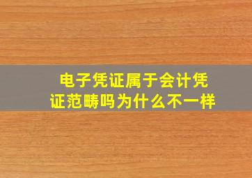 电子凭证属于会计凭证范畴吗为什么不一样