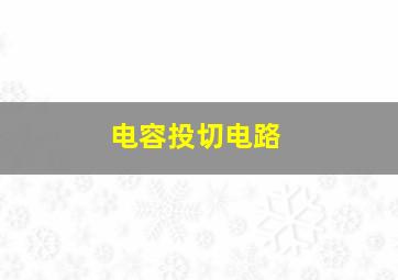 电容投切电路