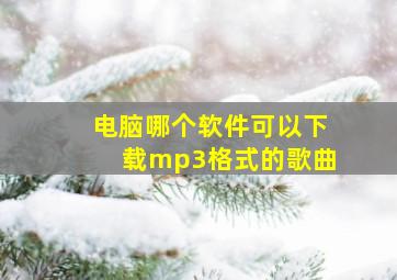 电脑哪个软件可以下载mp3格式的歌曲