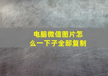 电脑微信图片怎么一下子全部复制