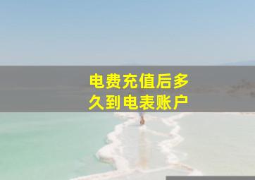 电费充值后多久到电表账户