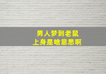 男人梦到老鼠上身是啥意思啊