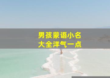 男孩蒙语小名大全洋气一点