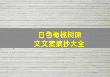 白色橄榄树原文文案摘抄大全