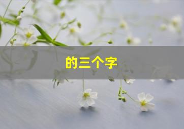 的三个字