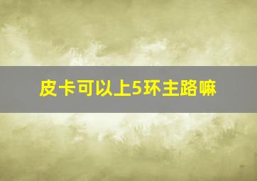 皮卡可以上5环主路嘛