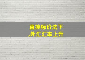 直接标价法下,外汇汇率上升