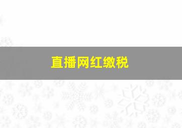 直播网红缴税