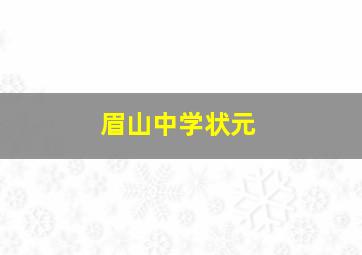 眉山中学状元