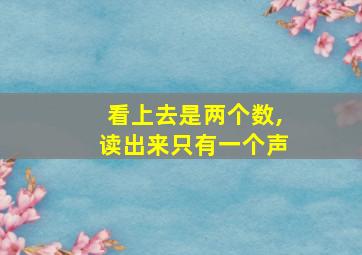 看上去是两个数,读出来只有一个声