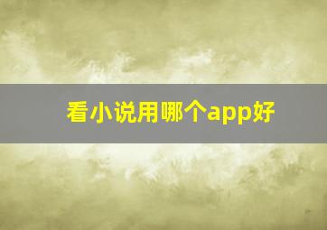 看小说用哪个app好